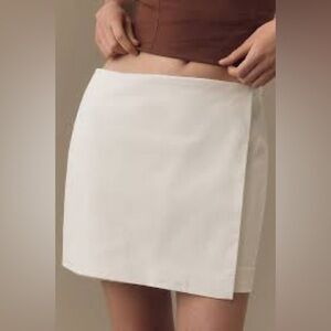 Good American Faux Wrap Skirt L NWT Cotton Blend Mini